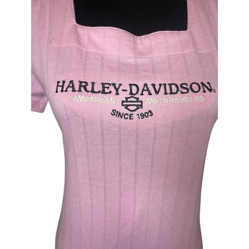 Harley Davidson Shirt Women's Pink Vintage Seattle Size Small - Picture 2 of 6